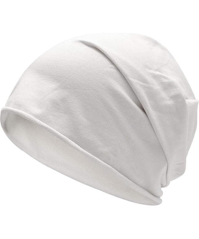 ZLYC Cotton Thin Slouchy Beanie Hat for Men Women Fashion Soft Stretch Knit Skull Cap