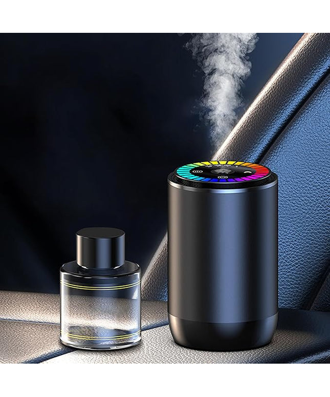 Smart Car Air Freshener, Car Air Freshener Diffuser with Starry Sky Projection and 50ml Perfume, Cars Scent Diffuser with RGB Music Syncing Light, 3 Mode Adjustable Auto On/Off Cars Diffuser, Cologne