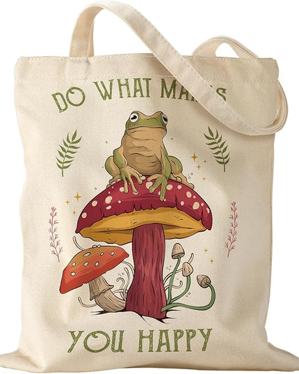 Aesthetic Canvas Tote Bag - Reusable Shoulder Tote Bag for Women Lady Casual Vacation, Shopping, Work, Gym