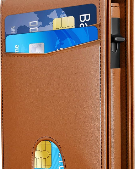 QLD 2026 Wallet for Men - RFID Blocking [Functional & Practical] Bifold Slim Minimalist Credit Card Holder Pop Up Wallet Metal Case with Cash Slot, Front Pocket with ID Window, Gift Boxed