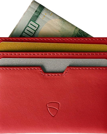 Vaultskin MOORGATE Slim Card Holder - Minimalist Leather Wallet, RFID Blocking Sleeve, Fits Front Pocket, for Men and Women