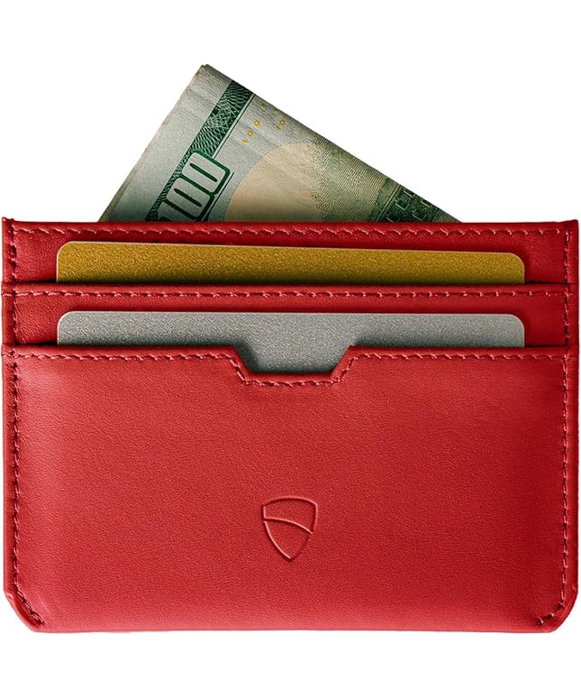 Vaultskin MOORGATE Slim Card Holder - Minimalist Leather Wallet, RFID Blocking Sleeve, Fits Front Pocket, for Men and Women