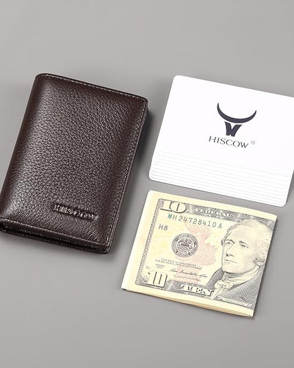 Leather Business Card Case Holder for Men & Women, Italian Calfskin