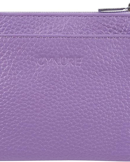 Women's Genuine Leather Coin Purse Mini Pouch Change Wallet with Keychain