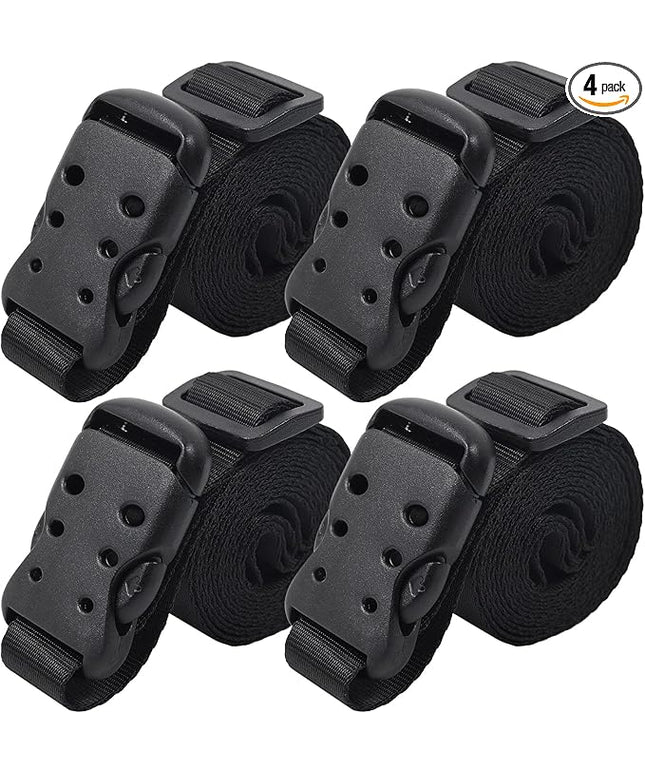 Ayaport Utility Straps with Buckle 72" Quick-Release Adjustable Nylon Straps Black 4 Pack