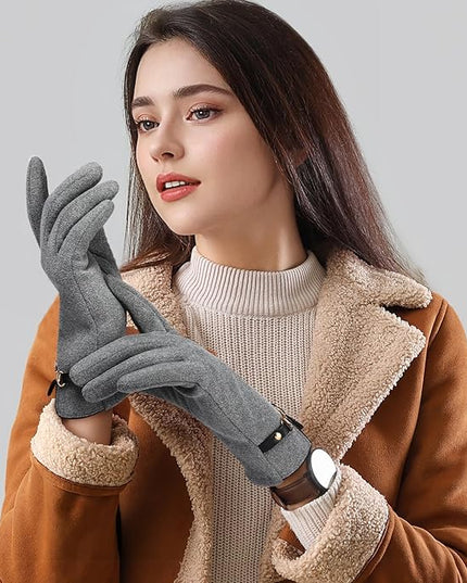 Clothirily Winter Gloves for Women, Touchscreen Texting Winter Gloves Women, Fleece Lined Warm Winter Glove for Cold Weather
