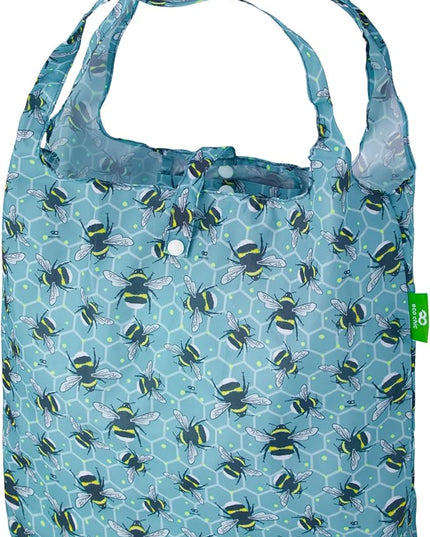 ECO CHIC Foldable Reusable Grocery Bags - Lightweight, Recycled & Reusable Shopping Bag - Waterproof Packable Tote