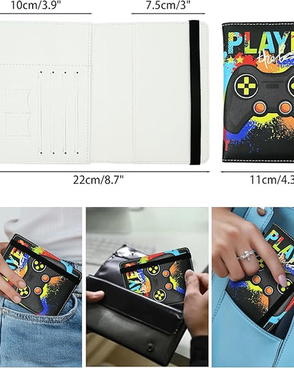 Game Passport Holder for Women and Men PU Leather Passport Cover for Travel
