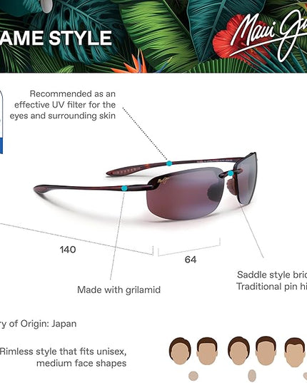 Maui Jim Polarized Men's and Women's Hookipa Rectangular Sunglasses