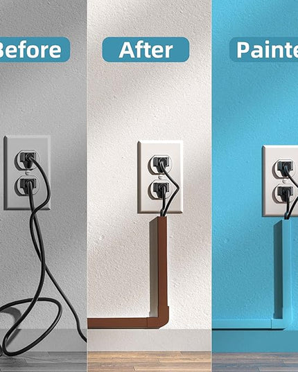 Wire Hider, 157in Delamu Cord Hider Wall, Paintable Wire Covers for Cords, TV Cable Hider Wall Kit, Cable Covers Raceway, Cable Management Hide TV Cords for Wall Mount TV, 10XL15.7 W0.95 H0.55in Brown