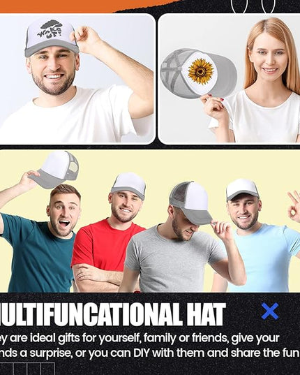 10 Pcs Sublimation Blank Trucker Hats Bulk Mesh Baseball Cap Polyester Mesh Trucker Hat for Men and Women