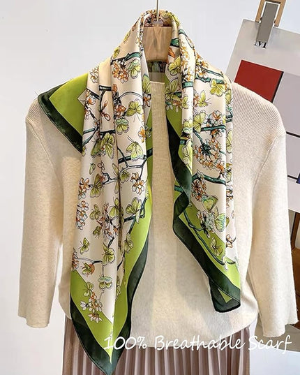 100% Mulberry Silk Scarf for Women Hair Lightweight Square Neckerchief Wrap For Head Scarves 21"