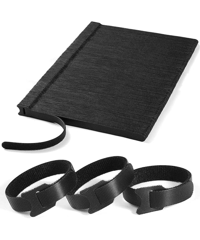 200 PCS 8 Inches Reusable Cable Ties | Adjustable Cord Wraps, Cable Straps | Hook & Loop Cord Organizer, Cable Management