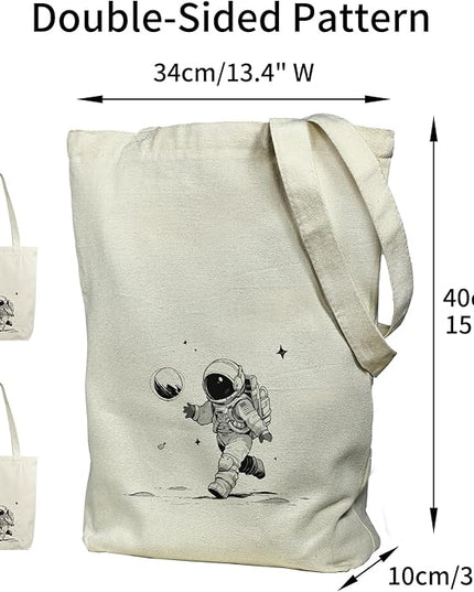 Tote Bag for Women, Reusable Zippered Canvas Bag with Handles Pocket Thick Canvas, for Grocery Shopping Beach Gift