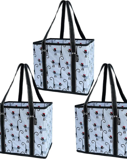 BeeGreen Large Waterproof Reusable Bags Christmas Heavy Duty Shopping Tote for Groceries Pool Gift with Webbing Handles
