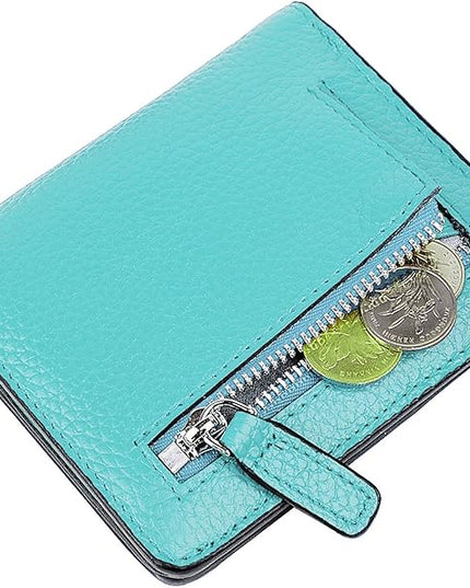 AINIMOER Small Leather Wallet for Women, Ladies Credit Card Holder RFID Blocking Women's Mini Bifold Pocket Purse