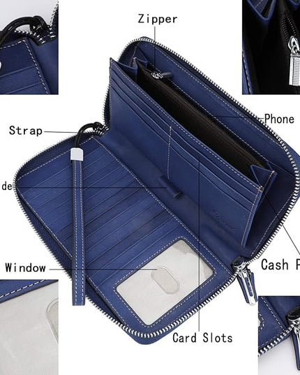 Lavemi Small Compact Women Wallet RFID Blocking Genuine Leather Bifold Purse with ID Windows