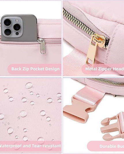 Belt Bag for Women, Cross Body Fanny Pack Fashion Waist Packs Everywhere Belt Bag with Adjustable Strap Gifts for Teen Girls Women Men (Pink)