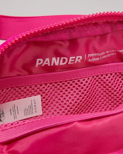 Pander Two Way Zipper Fanny Pack Nylon Everywhere Belt Bag for Women, Water Repellent Waist Packs, Crossbody Bags with Adjustable Strap (Sonic Pink).