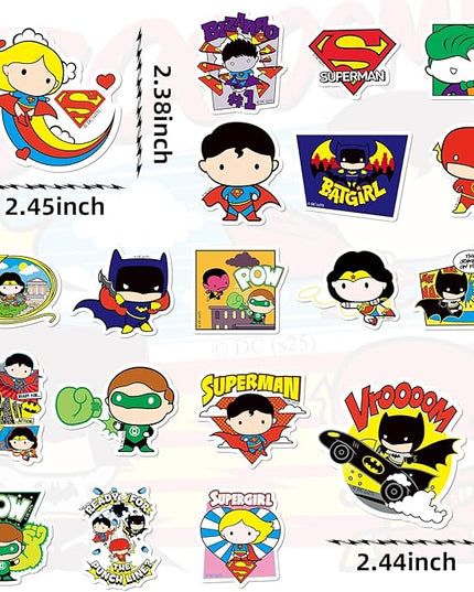 Superhero Stickers for Water Bottles – 50PCS Cute Cartoon Stickers for Kids, Teens, Adults – Waterproof Vinyl Decal Sticker for Laptop, Phone, Skateboard, Scrapbook, Party Favors, Gifts