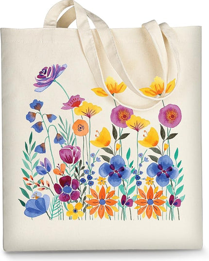 AUSVKAI Canvas Tote Bag for Women, Aesthetic Cute Grocery Grocery Reusable Cotton Gift Bag for Shooping Beach Trendy Gifts