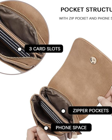 BOSTANTEN Vegan Leather Small Crossbody Bags for Women Designer Cell Phone Bag Wallet Purses Adjustable Strap
