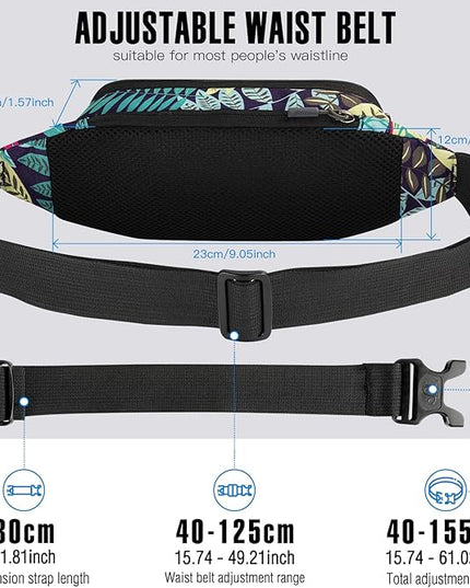 WATERFLY Fanny Pack Waist Bag: Small Hip Pouch Bum Bag Fannie Pack Phanny Fannypack Waistpack Bumbag Beltbag Sport Slim Fashionable for Jogging Hiking Hiker Woman Man