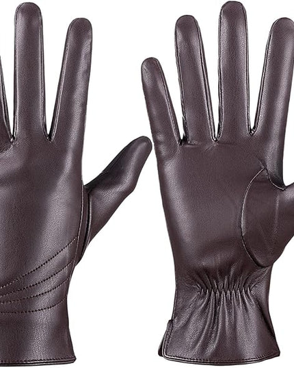 Winter Leather Gloves for Women, Warm Touchscreen Driving Texting Cashmere Lined Gloves…