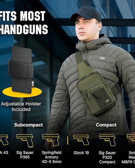 M-Tac CCW Sling Bag for Men & Women - EDC Shoulder Bag Tactical - Crossbody Concealed Carry Bag - Mens Chest Pack