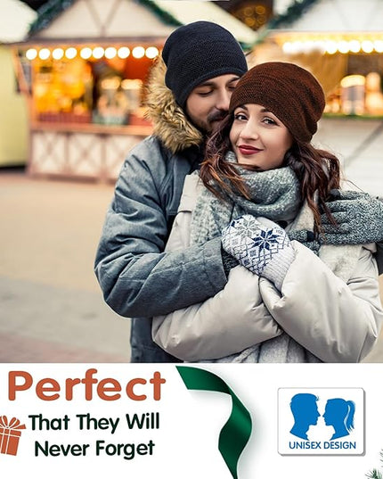 Lvaiz Mens Winter Beanie Hat Warm Fleece Lined Skull Cap for Men Reversible Women Windproof Watch Hat Knit Warm Unisex Beanie