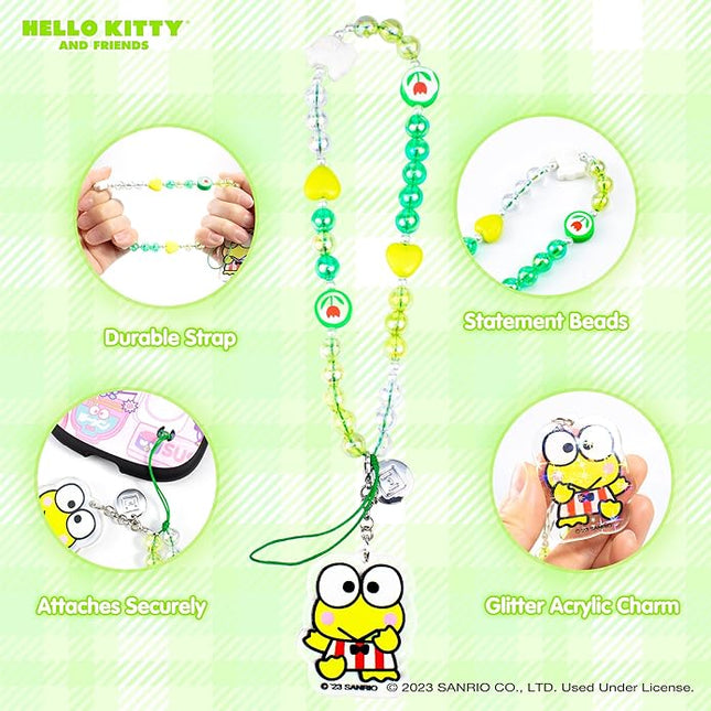 iFace Hello Kitty and Friends Beaded Wristlet Universal Phone Charm Strap - Cute Wrist Chain Lanyard Aesthetic Decor Strap for Cell Phone Camera Keys AirPods Keychains