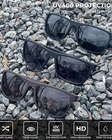 KALIYADI Polarized Sunglasses for Men, Lightweight Sun Glasses with UV Protection for Driving Fishing Golf