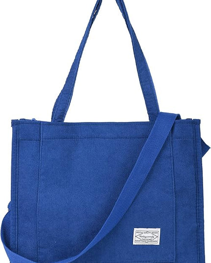 Valleycomfy Corduroy Tote Bag for Women Travel Crossbody Bag Purse Women Shoulder Bags Work Handbags Everyday Hobo Bag