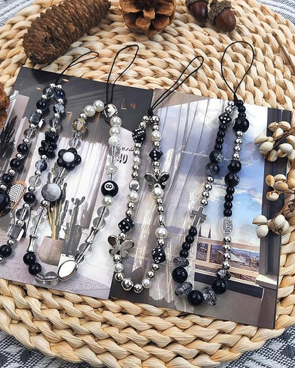 Phone Charms Cute Beaded Phone Lanyard Wrist Strap Aesthetic CellPhone Keychain Cute PhoneCharms for Women