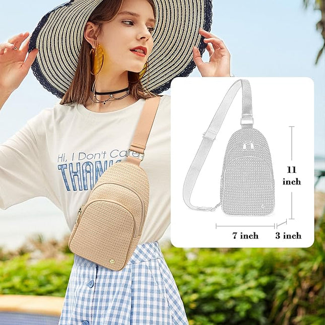 INICAT Faux Straw Crossbody Bags Beach Gifts Valentines Day Her Cruise Ship Essentials Women Summer Small Sling Purses