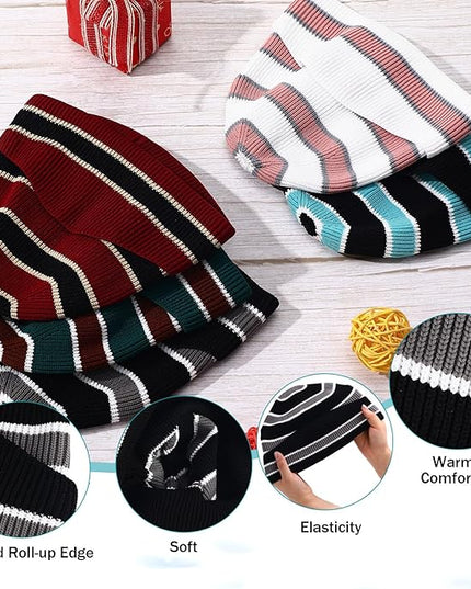 Yahenda 50 Pcs Winter Beanies Bulk for Men Women, Knitted Beanie Hats Cuffed Skull Cap Unisex