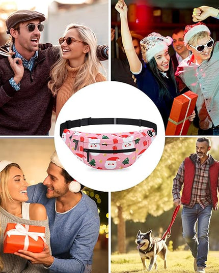 MAXTOP Large Crossbody Fanny Pack with 4-Zipper Pockets,Gifts for Enjoy Sports Festival Workout Traveling Running Casual Hands-Free Wallets Waist Pack Phone Bag Carrying All Phones