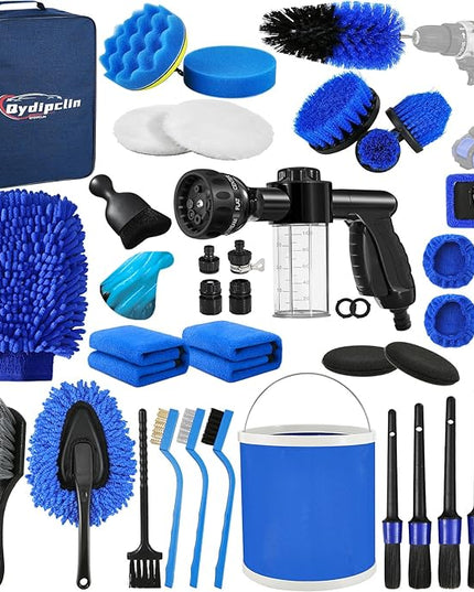 41Pcs Car Detailing Kit, Car Detailing Brush Set, Car Wash Cleaning Kit, Car Detailing Brushes, Professional Car Care Kit for Interior Exterior Wheels, Blue