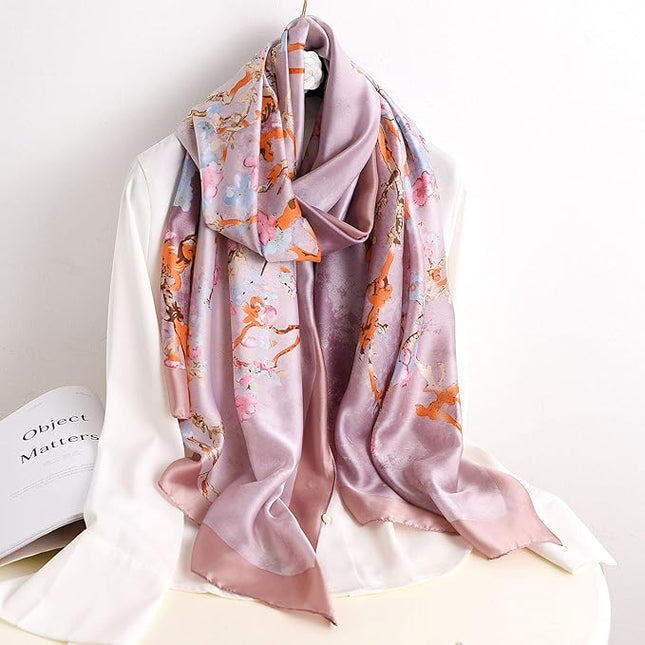 Silk Scarf Mulberry Silk Fashion Scarves Long Lightweight Shawl Wrap …