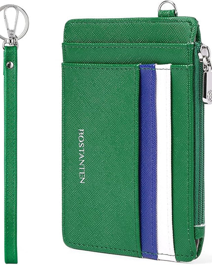 BOSTANTEN Small Wallet For Women RFID Leather Credit Card Holder Slim Wristlet Keychain Wallet With Zipper Pocket