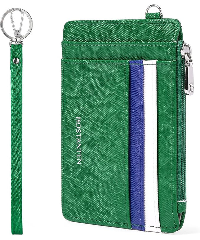BOSTANTEN Small Wallet For Women RFID Leather Credit Card Holder Slim Wristlet Keychain Wallet With Zipper Pocket