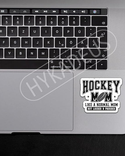 (3PCS) Hockey Mom Like a Normal Mom but Louder and Prouder Sticker– Funny Hockey Mom Gifts, Waterproof Vinyl Decals for Laptop, Car, Tumbler, Phone, Water Bottle, 3" x 2.5"