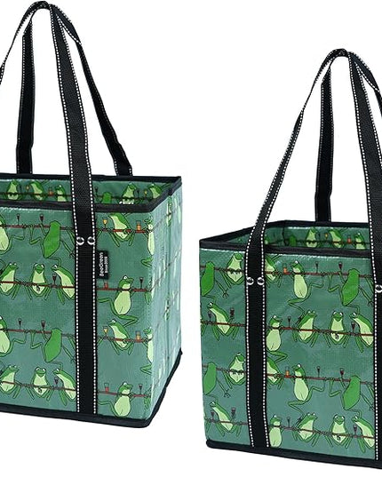 BeeGreen Large Waterproof Reusable Bags Christmas Heavy Duty Shopping Tote for Groceries Pool Gift with Webbing Handles