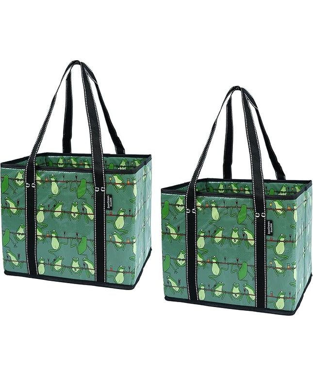 BeeGreen Large Waterproof Reusable Bags Christmas Heavy Duty Shopping Tote for Groceries Pool Gift with Webbing Handles