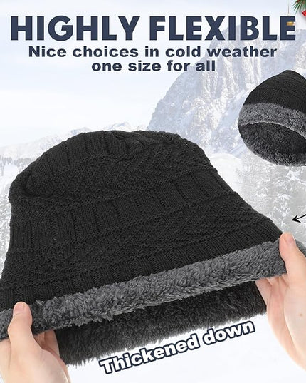 Suhine 40/110 Pcs Winter Hats and Gloves Bulk for Men Women Fleece Lined Beanie & Glove Set Unisex Hats Gloves for Homeless