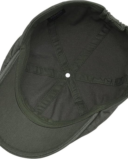 VOBOOM Cotton Washing Flat Cap Cabbie Hat Gatsby Ivy Irish Hunting Newsboy