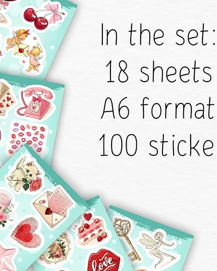 100Pcs Coquette Stickers and Decals for Laptop - Pink Аesthetic Stickers for Water Bottle - Coquette Gifts - Gift for Women & Men
