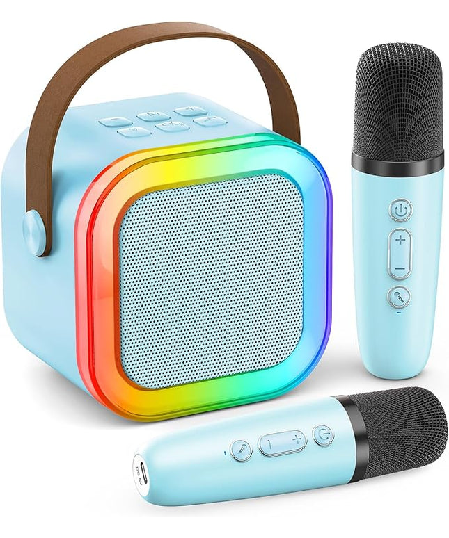 Mini Karaoke Machine for Kids Adults, Portable Bluetooth Speaker with 2 Wireless Karaoke Mics Player,2026 TOP Birthday Gifts Toys for Girls 3,4, 5, 6, 7, 8+Years Old Toddler(Light Blue)