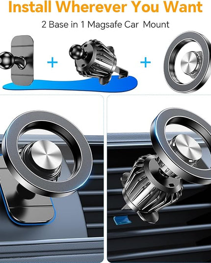 Kaistyle for Magsafe Car Mount【20 Strong Magnets】Magnetic Phone Holder for Car Phone Holder Mount Dash Mounted Holders Cell Phone Holders for Your Car Accessories for Women Men for iPhone 17 16 15 14