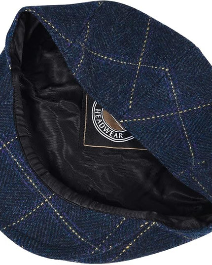VOBOOM Men's Herringbone Flat Ivy Newsboy Hat Wool Blend Gatsby Cabbie Cap